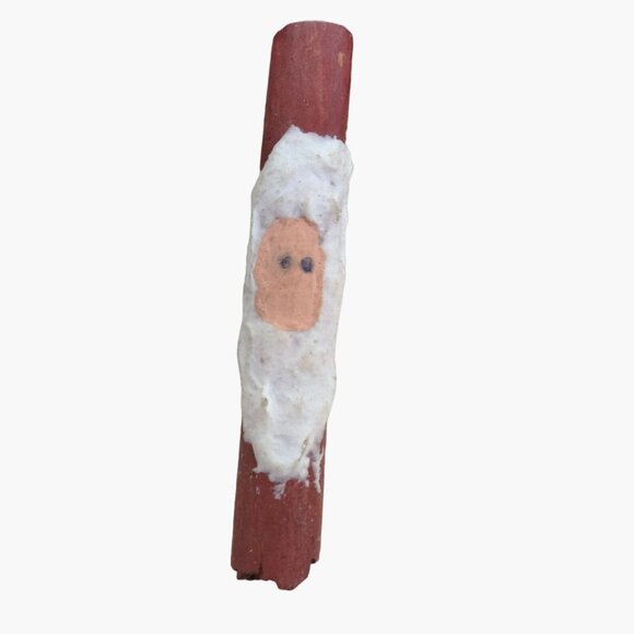 Santa Claus Pencil Pin Cinnamon Stick Hand Painted  Holiday Rustic Primitive - Picture 1 of 6